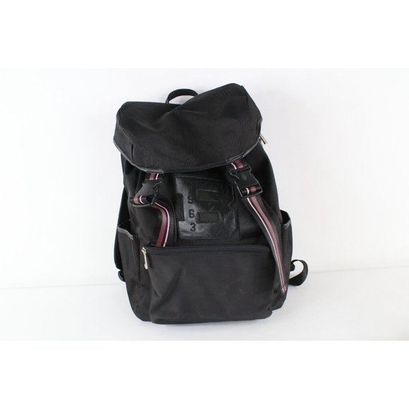 Ben Sherman Big Logo Spell Out Leather Strap Buckle Top Backpack Book Bag Pack - Picture 1 of 10